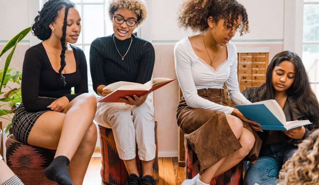 A group of women reading together
