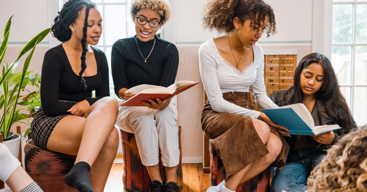 A group of women reading together